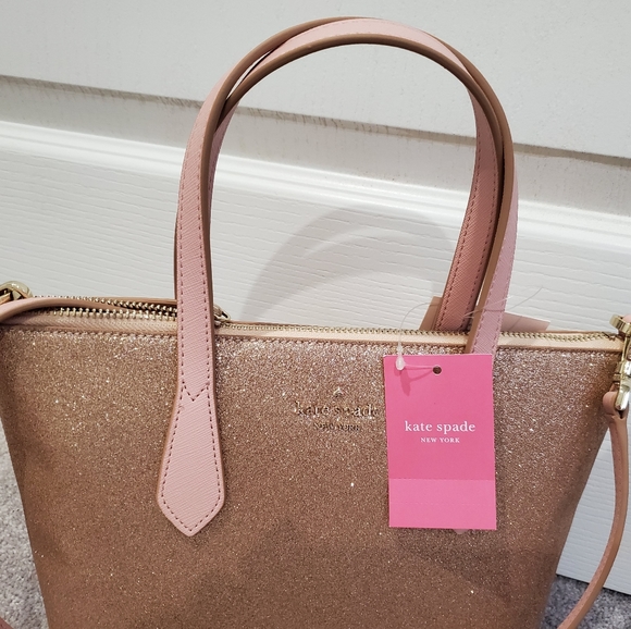 Kate Spade Joeley Ina Rose Gold Glitter Crossbody - Picture 6 of 7